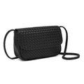 Women Black Woven Mini Crossbody Bag