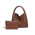 Women Brown Hand Woven Tote Bag